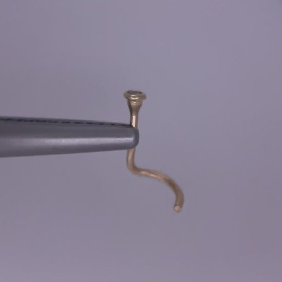 1.5mm 14K Yellow Gold Diamond Nose Ring
