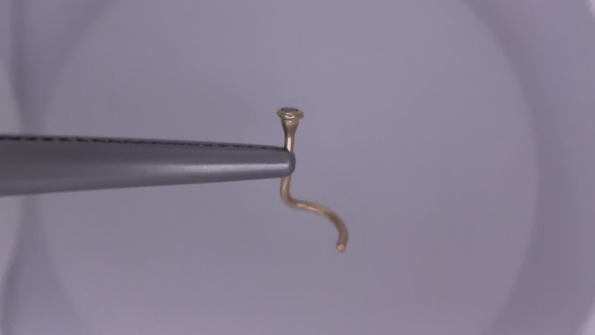 1.5mm 14K Yellow Gold Diamond Nose Ring